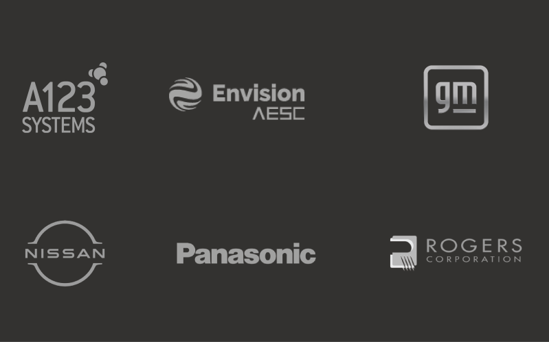 Panasonic, Envision AESC, A123, Nissan, General Motors, NEC and Rogers Corporation